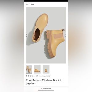 The Miriam Chelsea Boot in Leather, Madewell, Size 8